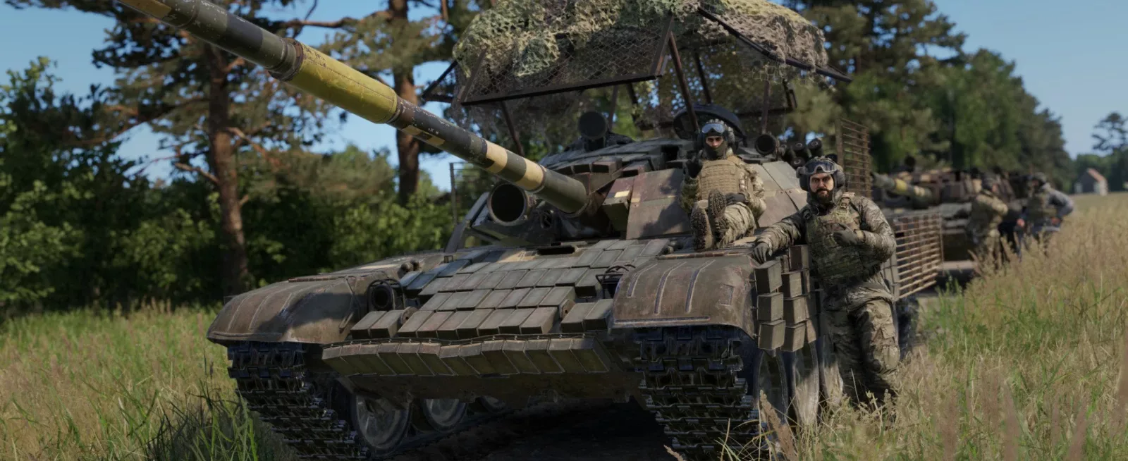 ANVIL tank crew resting on their vehicle