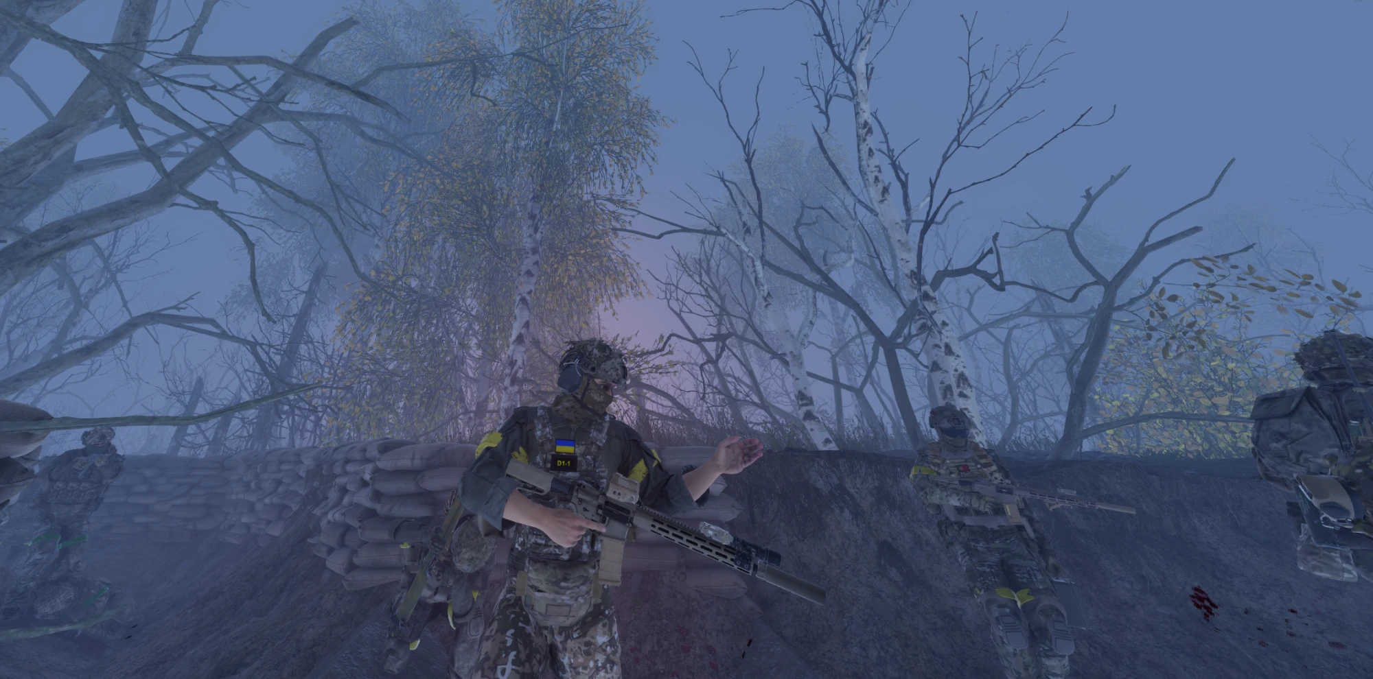 Trenches in the fog